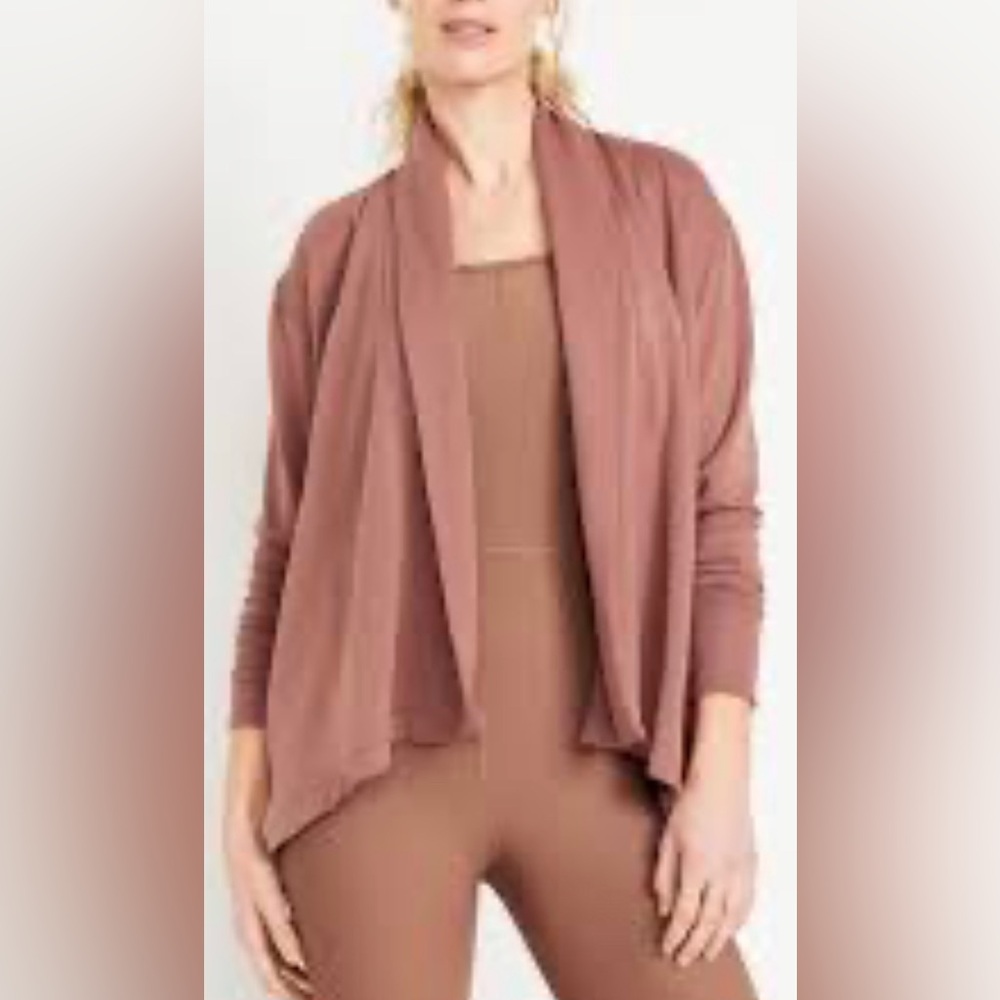 Old Navy Live-In Open Front Wrap, Warm Taupe, sz SP